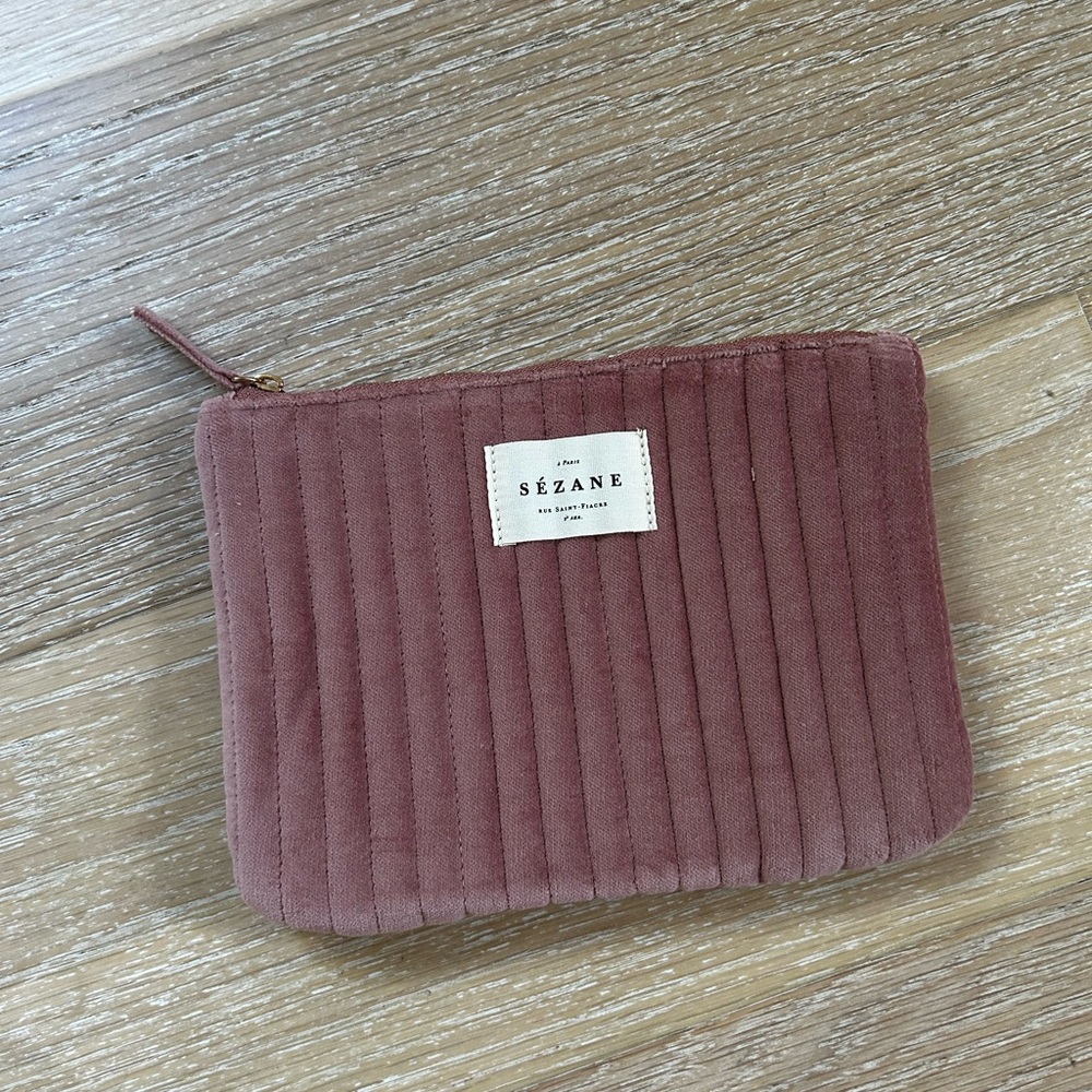 Sezane Velvet Pouch, Make Up Bag